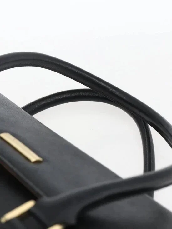 BURBERRY Hand Bag Leather Black Silver Auth ep13523 - Picture 5 of 11